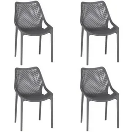 Siena Garden Urban Lights Stapelsessel Set 60 x 50 x 81 cm grau 4 St.