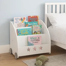 Relaxdays Kinderbücherregal 57 x 62 x 42 cm MDF weiß/grau/schwarz