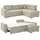 luma-home Dauerschlaf-Ecksofa Boxspring Federkern-Couch Topper Bettkasten, Cord Beige Grau