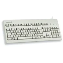 Cherry G80-3000, Kabelgebundene Mechanische Tastatur, EU-Layout (QWERTY), USB-Anschluss, Robust, Programmierbare Tasten, MX BLUE Switches, Hellgrau