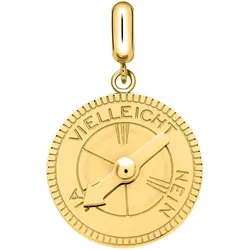Kettenanhänger LIEBESKIND BERLIN "Schmuck Edelstahl Charm Decision Maker Pfeil JA NEIN VIELLEICHT", gold (gelbgoldfarben), Schmuckanhänger, Damen, Edelstahl, 1,6 g, Kettenanhänger