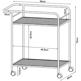 [en.casa] Servierwagen Hole Schwarz