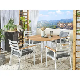 Beliani Cavoli Gartenstuhl Set 4er Set 0 x 0 x 0 cm weiß grau
