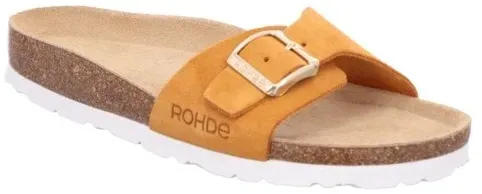 Rohde Pantolette, Keilabsatz, Sommerschuh, Schlappen mit vorgeformtem Fußbett Rohde orange 41