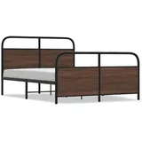 vidaXL Metallbett ohne Matratze Braun Eichen-Optik 140x200 cm