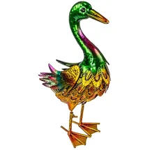 kamelshopping Gartenfiguren aus Metall für den Garten, Moderne Deko-Figuren, handbemalt mit Rostschutz-Lackierung, für außen, witterungsbeständig (Ente – ca. 34,5 cm hoch)