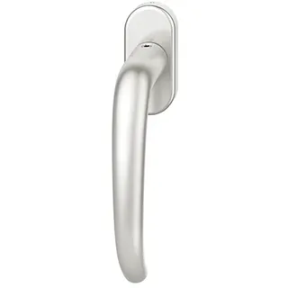 Fenstergriff FSB 34 1023,  ovale Ros.,  Aluminium Variante: Fenstergriff nicht abschließbar|Farbe: Aluminium Natur|Stiftlänge (vorstehend): 24-38mm