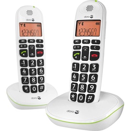 Doro PhoneEasy 100w Duo DECT-Telefon Anrufer-Identifikation Weiß