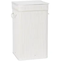 Relaxdays Wäschekorb Bambus, faltbar & tragbar, XL 70l mit