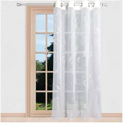 Gardine STICKEREIEN PLAUEN "Filia" Gr. 1, weiß, B:140cm H:245cm, Polyester, Gardinen