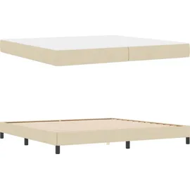 vidaXL Boxspringbett mit Matratze Creme 200 x 200 cm Stoff vidaXL