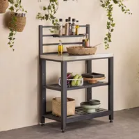 Sweeek Outdoor-Küchenregal aus Stahl L 80 cm mit 2