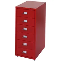 Mendler Boston Rollcontainer 69x28x41 cm rot