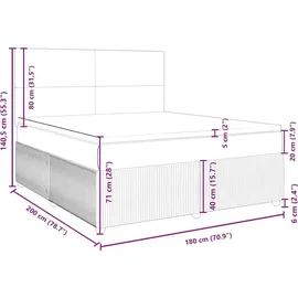 vidaXL Boxspringbett mit Matratze Blau 180x200 cm Stoff