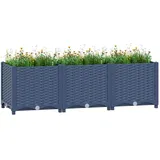 vidaXL Hochbeet 120 x 40 x 28,1 cm Grau