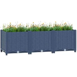vidaXL Hochbeet 120 x 40 x 28,1 cm Grau