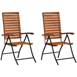 vidaXL Gartenliegestühle 2 Stk. 0 x 0 x 0 cm Braun