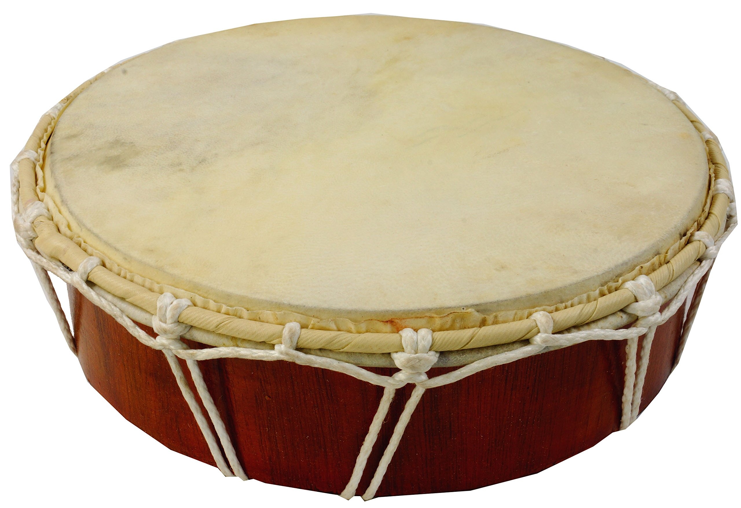 GURU SHOP Flache Holztrommel, Percussion Rhythmus Klang Instrumente, Frame Drum, Hand Trommel - 32 cm, Braun, Musikinstrumente