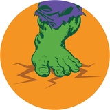 KOMAR Vliesfototapete Dot Avengers Hulk's Foot Pop Art selbstklebend Ø 125 cm