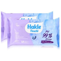 HAKLE feuchtes Toilettenpapier Hakle Feucht Pur mit 99% Wasser 42 Blatt – Toilettenpapier (2er Pack)