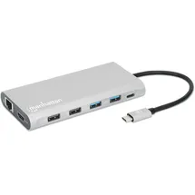 Manhattan USB-C PD 12-in-1-Dockingstation mit MST für drei HDMI-Monitore