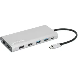 Manhattan USB-C PD 12-in-1-Dockingstation mit MST für drei HDMI-Monitore