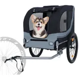 Blossom Fahrradhundeanhänger Hundeanhänger faltbar bis 40 kg mit Federung Sicherheitskupplung, Fahrradanhänger, Fliegengitter Regenschutz, für Hunde geländetauglich schwarz