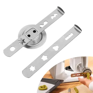 Spritzgebäckvorsatz für fleischwolf mit Verbindungsring - 8 Formen Rostfreier Gebäckvorsatz Gebäckpresse Silber, Gebäckpresse Zubehör für Weihnachten Gebäck Accessoires, Keksen, Desserts, Hackfleisch