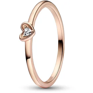 Pandora Damenring Strahlendes Herz Roségoldfarben 60/19,1