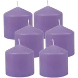 HS Candle Stumpenkerzen Ø8cm 6er Pack Lila Violett