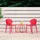 Homestyle4u Gartenstuhl 41 x 48 x 77 cm rot 4 St.