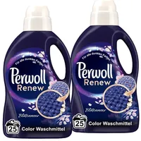 Perwoll Renew Blütenmeer Flüssigwaschmittel (2x 25 Wäschen), Waschmittel für schwarze Wäsche, Feinwaschmittel belebt dunkle Farben & reinigt sanft, mit verführerischem Duft