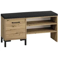 Feldmann-Wohnen Sitzbank, Braun, Schwarz, Holz, 3 Fächer, Rechteckig, 105x55x34