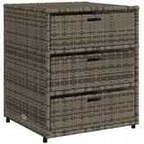 vidaXL Gartenschrank Grau 55x59x69 cm Poly Rattan