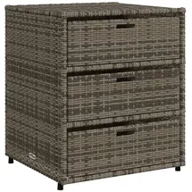 vidaXL Gartenschrank Grau 55x59x69 cm Poly Rattan