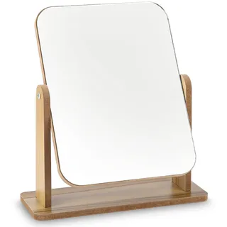 Jutyum Standspiegel Klein Stehend Holz Tischspiegel 25 X 22CM Freistehend Kosmetik Spiegel FÜR Schminktisch, Schreibtisch, Schlafzimmer, Badezimmer Abnehmbar Einfachen