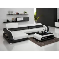 Xlmoebel Ecksofa Modernes Ecksofa mit USB-Anschluss, Wohnlandschaft aus Leder, Hergestellt in Europa weiß