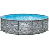Summer Waves Elite Frame Pool Steinoptik Grau Ø 427 cm