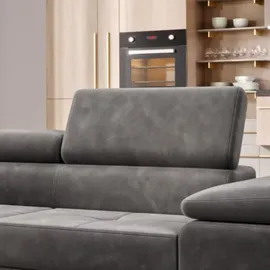 m-punkt Ecksofa Samt 3-Sitzer Grau