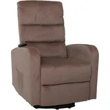 MCW Fernsehsessel MCW-K62 Chenille 80 x 100 x 90 cm Braun elektrisch mit Liegefunktion