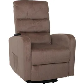 MCW Fernsehsessel MCW-K62 Chenille 80 x 100 x 90 cm Braun elektrisch mit Liegefunktion