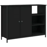 vidaXL Sideboard Schwarz 100x33x75 cm Holzwerkstoff