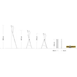 TRIZERATOP DRABEST PRO Serie Schiebeleiter 9 Stufen