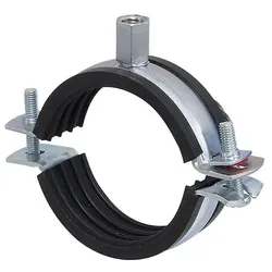 Gelenk-Doppelrohrschelle ''Praktic'' für Rohr 54 - 59 mm mit Kippschraube und Schallschutzeinlage