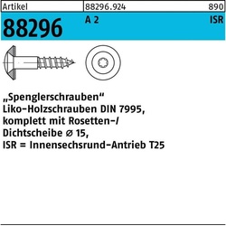 Schrauben, Spenglerschraube R 88296 m.Dichtscheibe Linsenkopf ISR 4,5 x 55 -15 A 2 (200 Schrauben pro Stück)