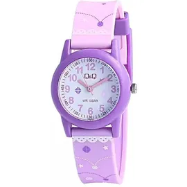Q&Q VR99J006Y 10 Kunststoffgehäuse Rosa Silikonarmband Weiß
