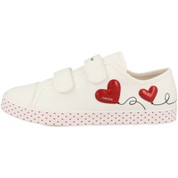 GEOX JR CIAK Girl Sneaker, White/RED, 35 EU