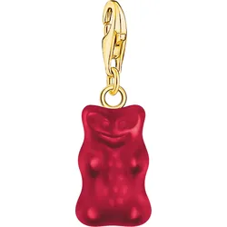 Charm-Einhänger THOMAS SABO "THOMAS SABO x HARIBO Schmuck: Charm", gold (gelbgoldfarben, rot, rot), Charms, Damen, Silber 925 (Sterlingsilber), mit Kristallglas