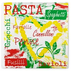 Sovie HOME Serviette Pasta aus Linclass® Airlaid 40 x 40 cm, 12 Stück - Italienisch essen Pasta