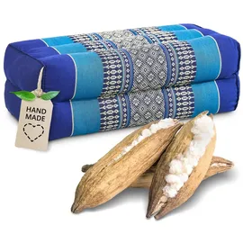 Livasia Stützkissen Yogakissen (Classic) vegan und handgefertigt, 17x34x12cm, Kapok blau